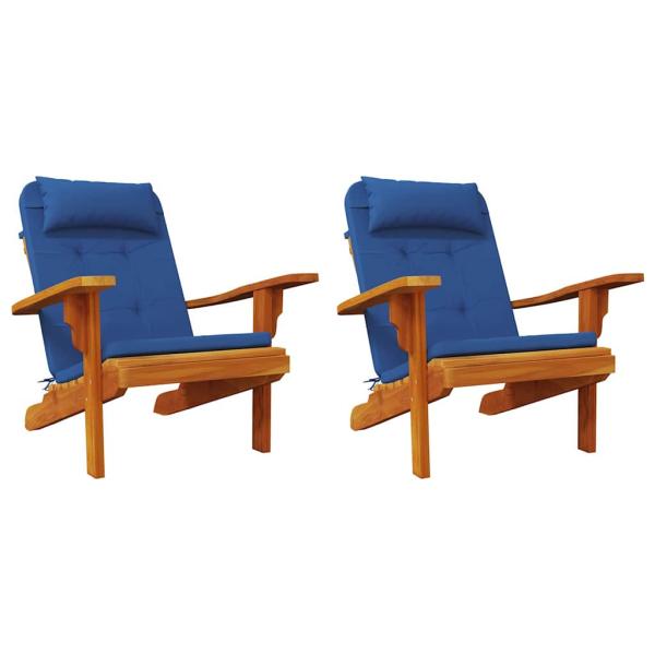 Blaues Kissenset Blau Baumwolle, Holz Standard Kissenset