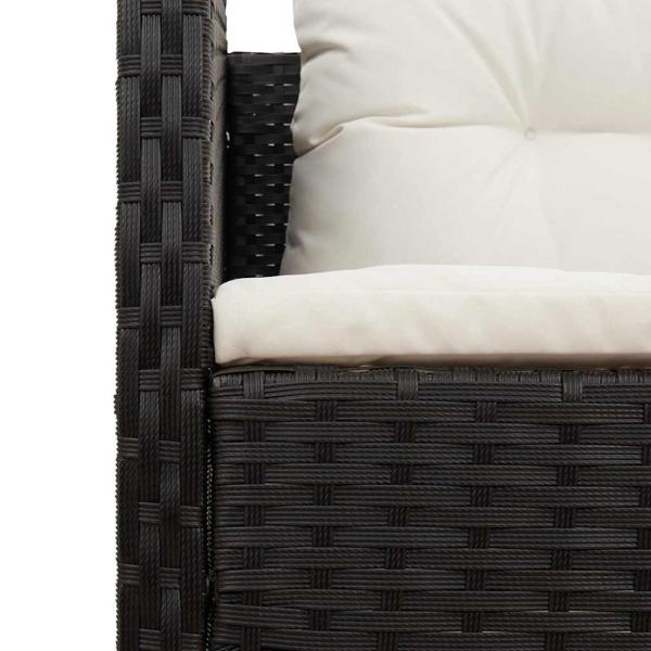 Garten-Sofa-Set Schwarz Synthetisches Rattan Mittel