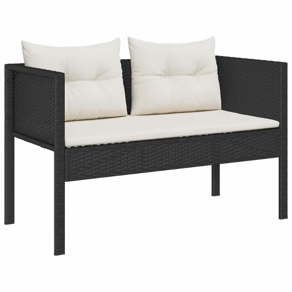 Garten-Sofa-Set Schwarz Synthetisches Rattan Mittel