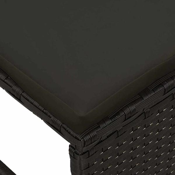 Outdoor-Sofa-Set - Schwarz Rattan, Holz Mittel Langlebig