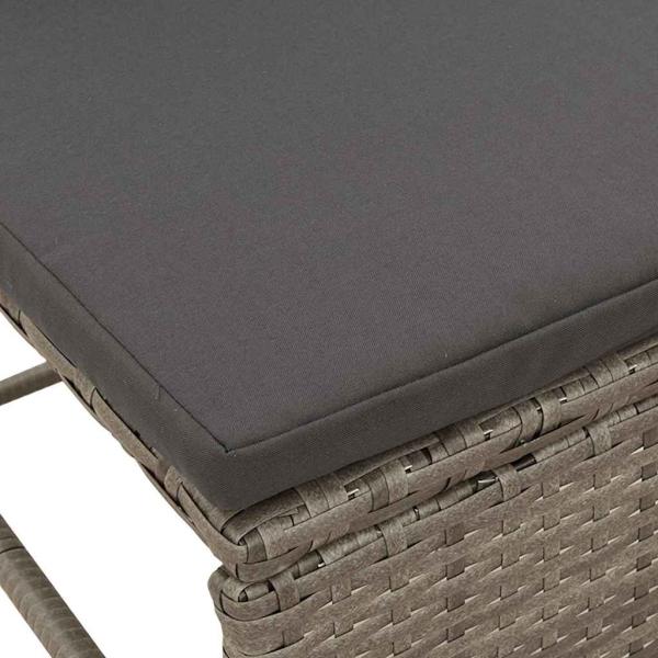 Outdoor-Sofa-Set Grau und Dunkelgrau Rattan, gehärtetes Glas Mittel