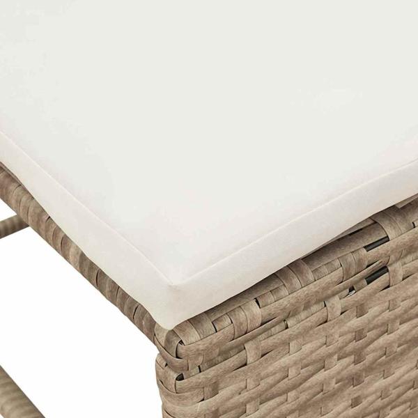 Outdoor Sofa Set Beige und Creme Rattan und Stoff Mittel