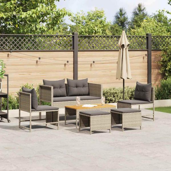 ARDEBO.de - Garten-Sofa-Set Hellgrau und Dunkelgrau