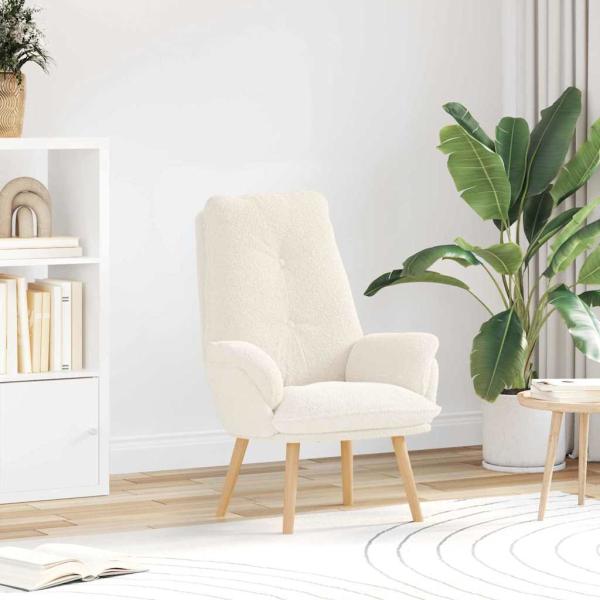 ARDEBO.de - Entspannungsstuhl Creme Locken-ähnlicher Stoff