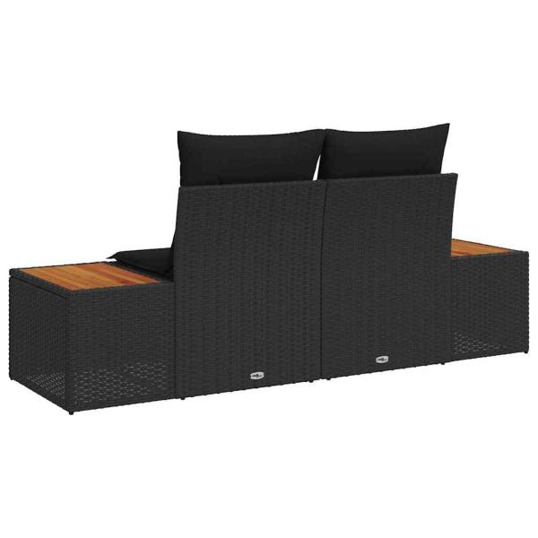Gartensofa Schwarz 184 x 62 x 85cm Poly-Rattan