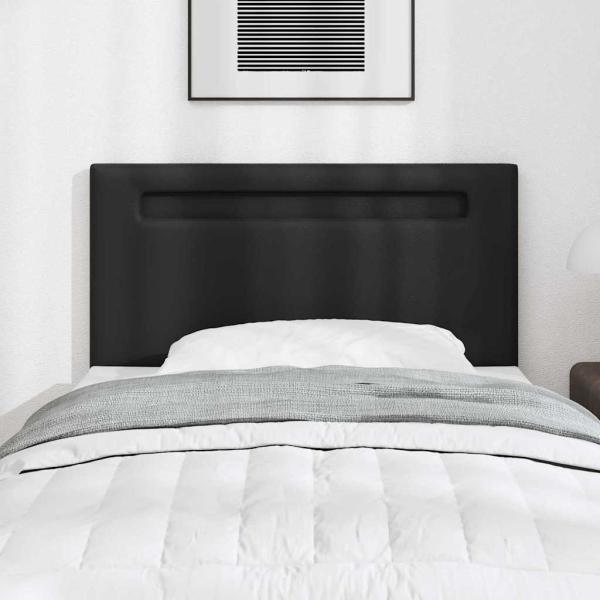 Kopfteil Einfarbig Schwarz 100 cm Kunstleder
