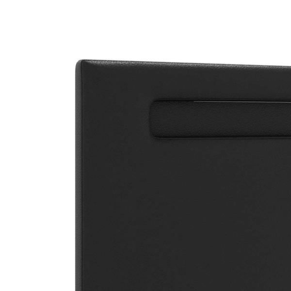 Kopfteil Einfarbig Schwarz 100 cm Kunstleder