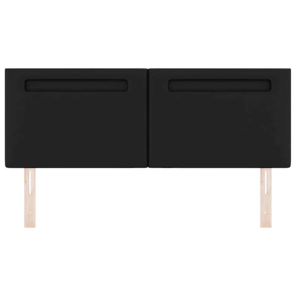 Kopfteil Einfarbig Schwarz 140 cm Kunstleder