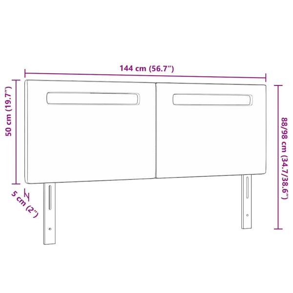Kopfteil Einfarbig Schwarz 140 cm Kunstleder