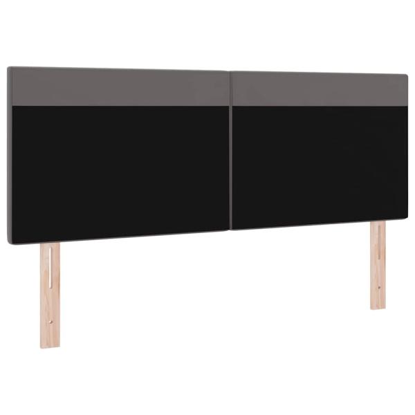 Kopfteil Einfarbig Grau 160 cm Kunstleder