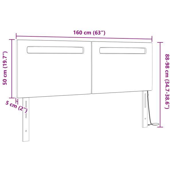 Kopfteil Einfarbig Grau 160 cm Kunstleder