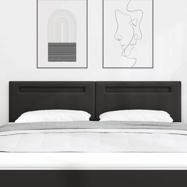 Kopfteil Einfarbig Schwarz 180 cm Kunstleder