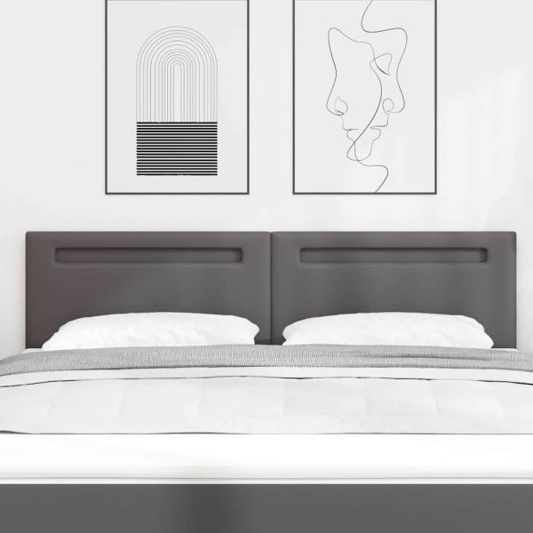 Kopfteil Einfarbig Grau 180 cm Kunstleder