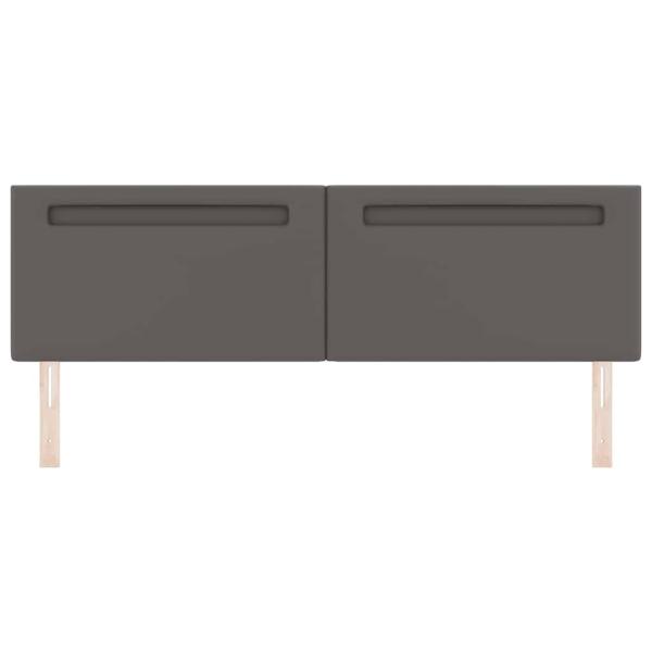 Kopfteil Einfarbig Grau 180 cm Kunstleder