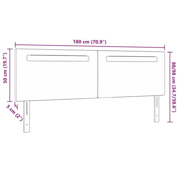 Kopfteil Einfarbig Grau 180 cm Kunstleder