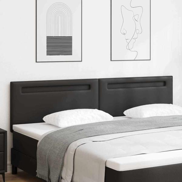 ARDEBO.de - Kopfteil Einfarbig Schwarz 200 cm Kunstleder