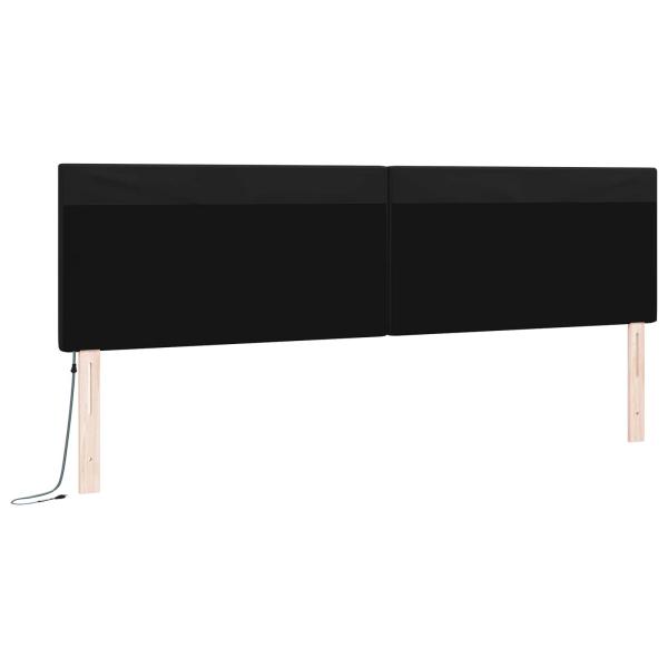 LED Kopfteil Schwarz 200 cm Kunstleder