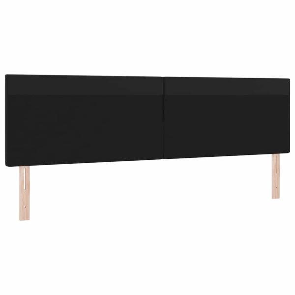 Kopfteil Einfarbig Schwarz 200 cm Kunstleder