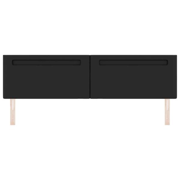 Kopfteil Einfarbig Schwarz 200 cm Kunstleder