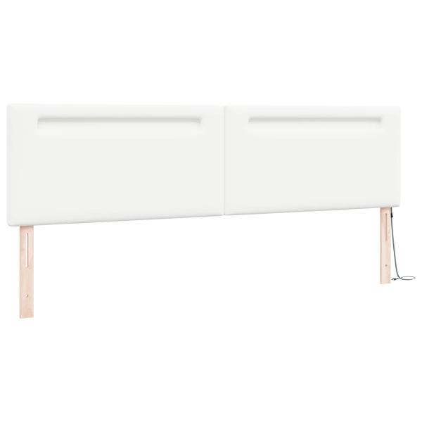 LED Kopfteil Weiß 200 cm Kunstleder