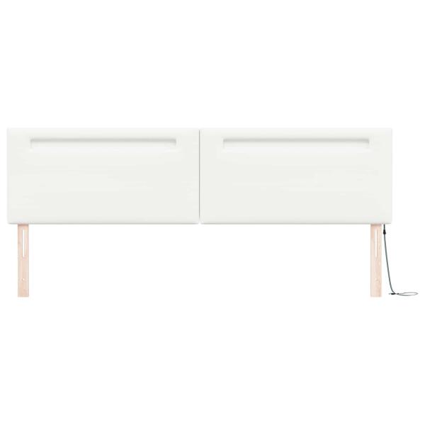 LED Kopfteil Weiß 200 cm Kunstleder