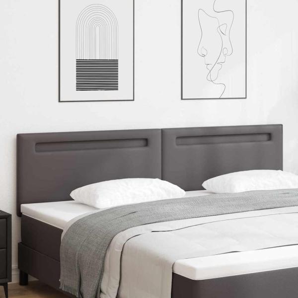 ARDEBO.de - Kopfteil Einfarbig Grau 200 cm Kunstleder