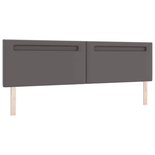 Kopfteil Einfarbig Grau 200 cm Kunstleder