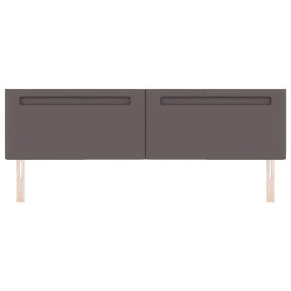 Kopfteil Einfarbig Grau 200 cm Kunstleder