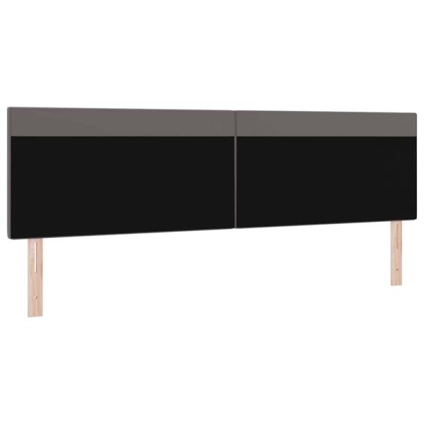 Kopfteil Einfarbig Grau 200 cm Kunstleder