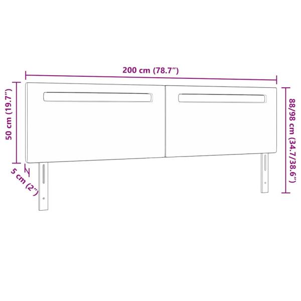 Kopfteil Einfarbig Cappuccinobraun 200 cm Kunstleder