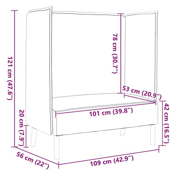 Hochlehnen-Sofa Dunkelbraun 109x56x121 cm Stoff