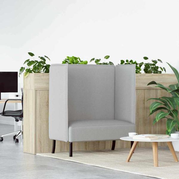 ARDEBO.de - Hochlehnsessel Wolken Grau 109x56x121 cm Stoff