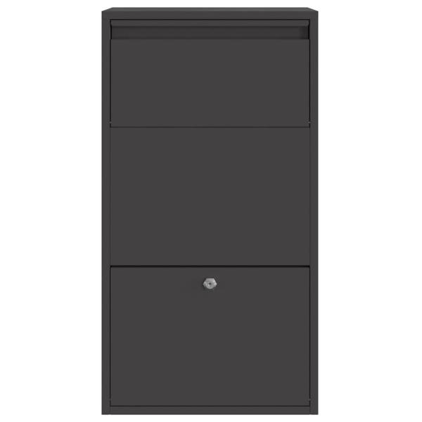 Paketdrop-Box mit Speicher Schwarz 44 x 22 x 82 cm Stahl