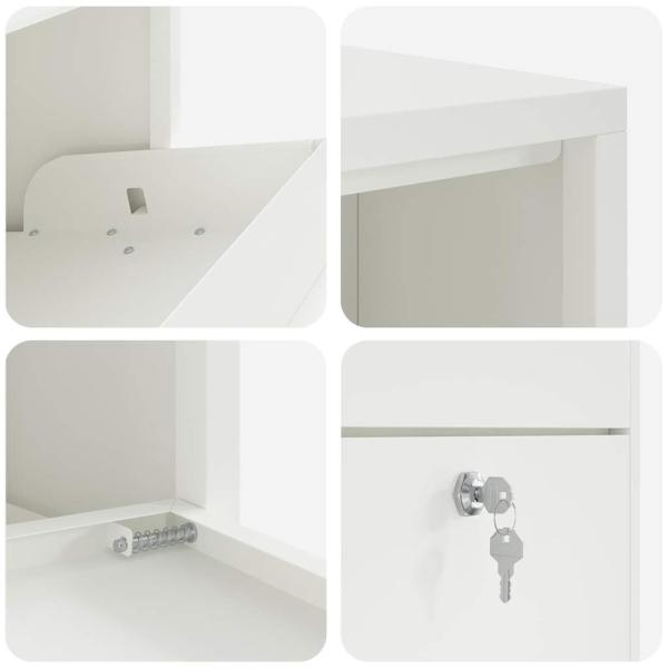 Paketbox Weiß 44x22x82 cm Stahl
