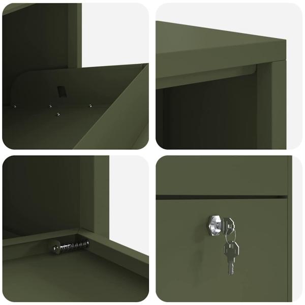 Paketdropbox Olivgrün 44x22x82 cm Stahl