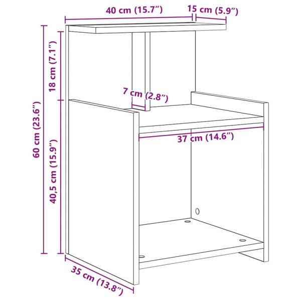 Bett Schränke 2 Stk Altes Holz 40x35x60 cm Holzwerkstoff