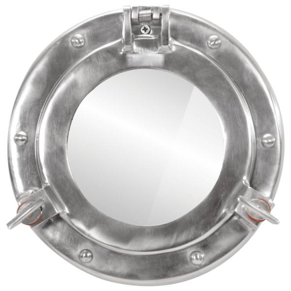 Bullaugen-Spiegel Wandmontage Ø23 cm Aluminium und Glas