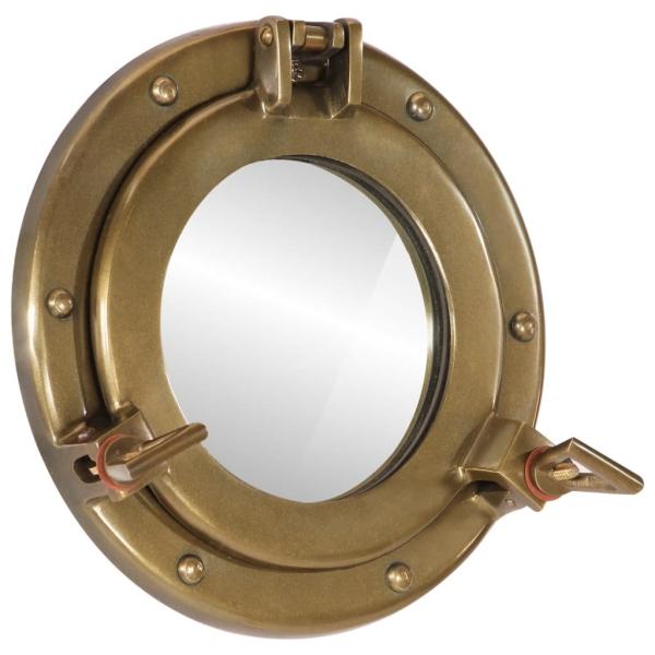 ARDEBO.de - Bullaugen-Spiegel Wandmontage Ø23 cm Aluminium und Glas