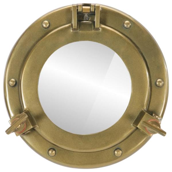 Bullaugen-Spiegel Wandmontage Ø23 cm Aluminium und Glas