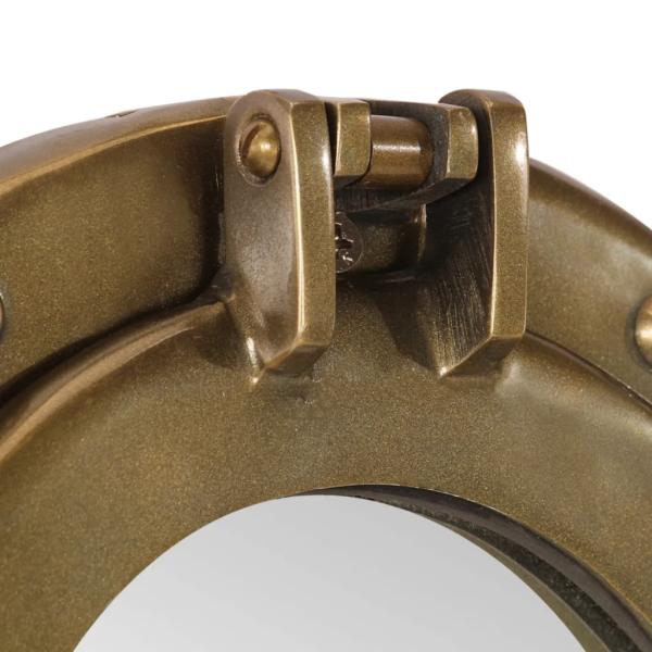 Bullaugen-Spiegel Wandmontage Ø23 cm Aluminium und Glas