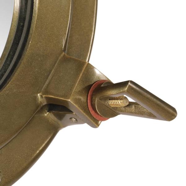 Bullaugen-Spiegel Wandmontage Ø23 cm Aluminium und Glas