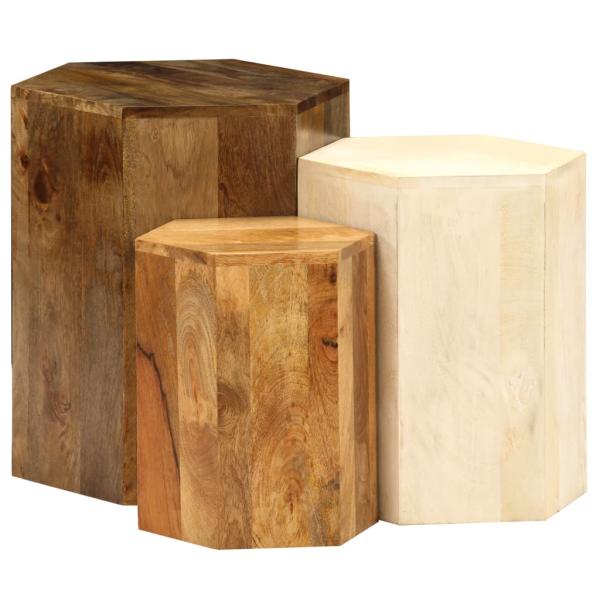 ARDEBO.de - 3-tlg. Couchtisch-Set Massivholz Mango