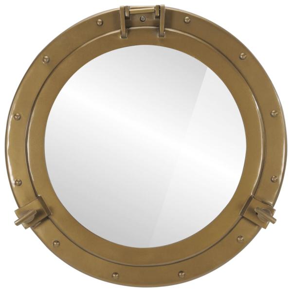 Bullaugen-Spiegel Wandmontage Ø50 cm Aluminium und Glas
