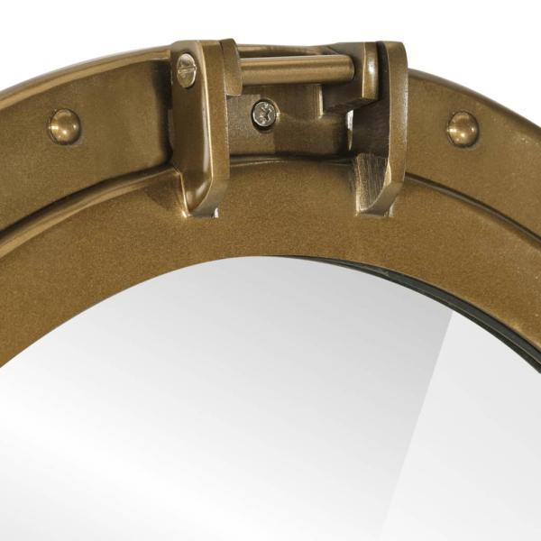 Bullaugen-Spiegel Wandmontage Ø50 cm Aluminium und Glas
