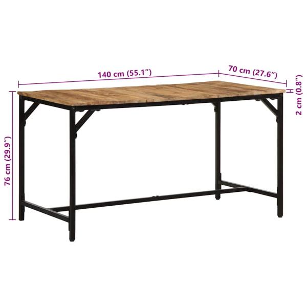 Esstisch 140x70x75 cm Raues Massivholz Mango