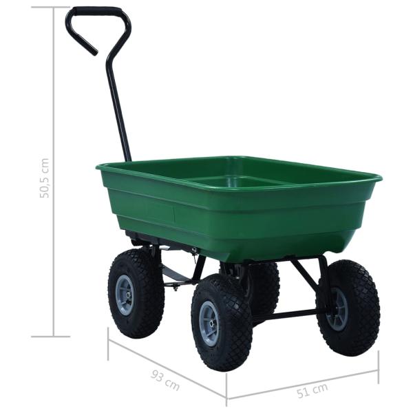 Garten-Kippwagen 300 kg 75 L Grün