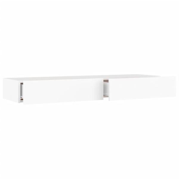 TV-Schrank mit LED-Leuchten Weiß 120x35x15,5 cm