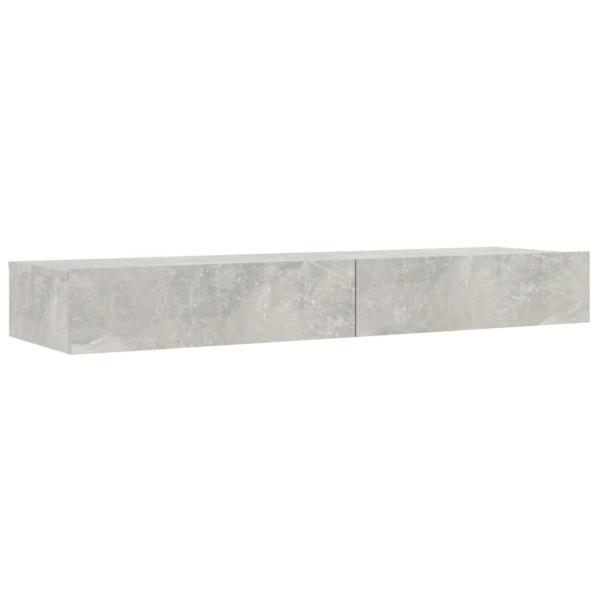 ARDEBO.de - TV-Schrank mit LED-Leuchten Betongrau 120x35x15,5 cm
