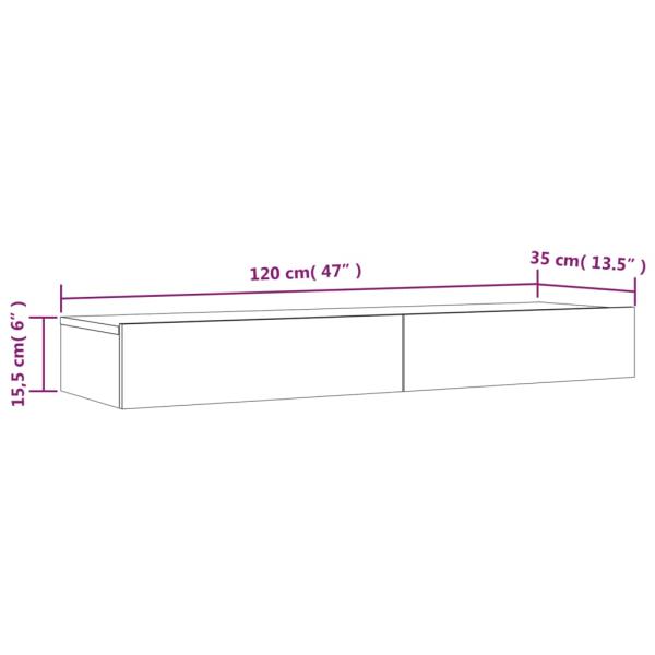 TV-Schrank mit LED-Leuchten Betongrau 120x35x15,5 cm