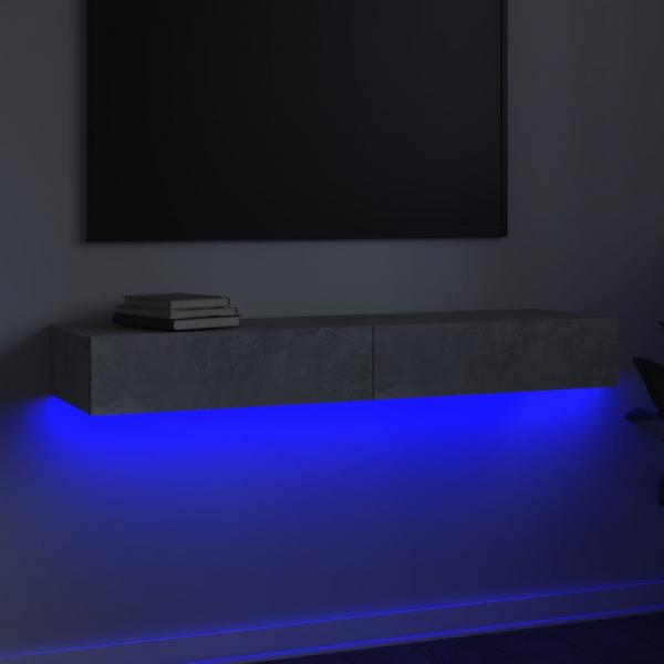 TV-Schrank mit LED-Leuchten Betongrau 120x35x15,5 cm